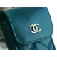 Chanel 22A Glossy Calfskin Backpack Lake Blue  