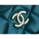 Chanel 22A Glossy Calfskin Backpack Lake Blue  