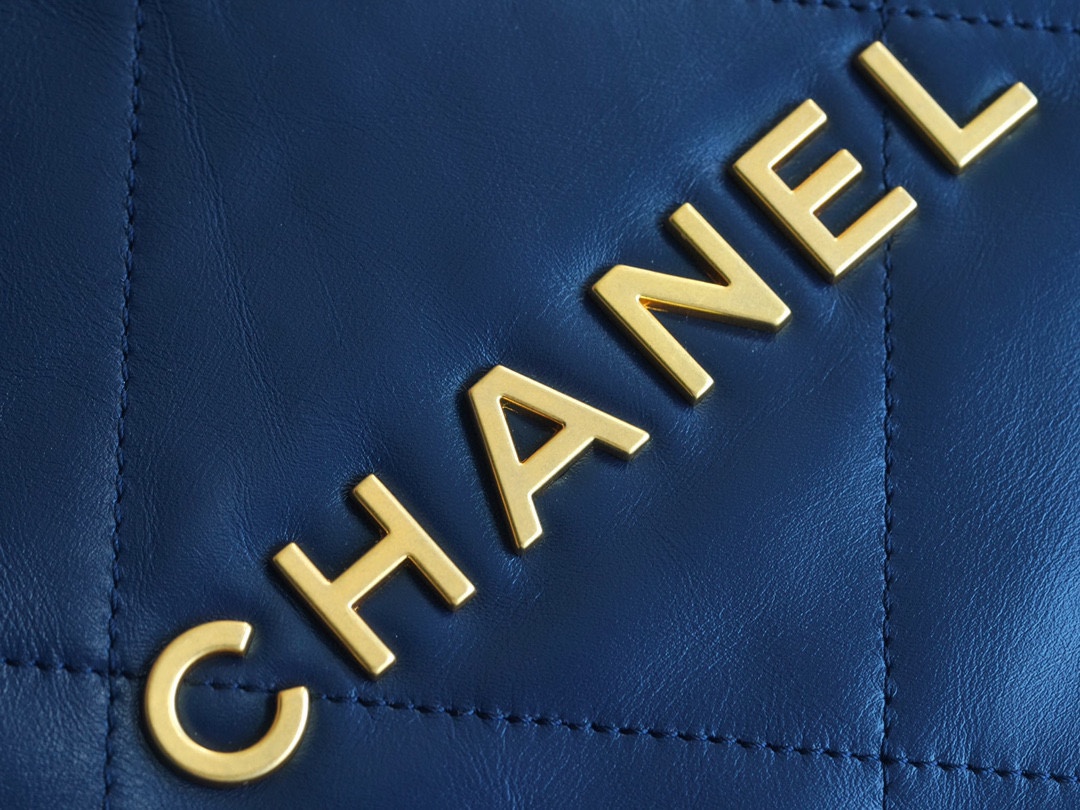 Chanel 22P 22 Bag Medium Navy Blue  