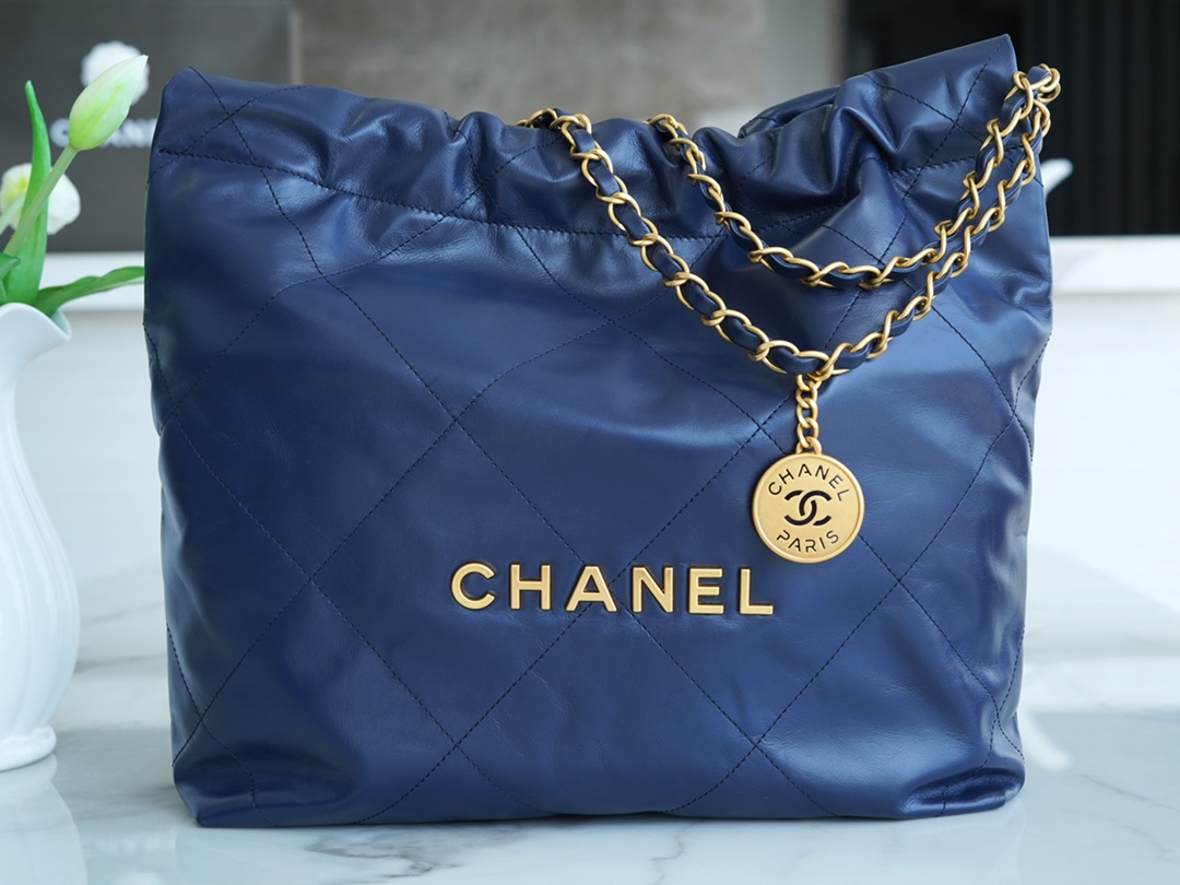 Chanel 22P 22 Bag Small Deep Blue  