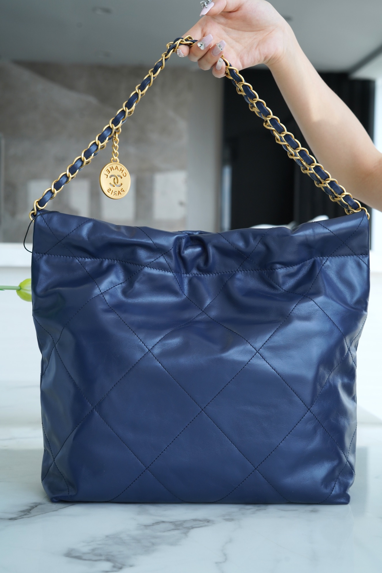 Chanel 22P 22 Bag Small Deep Blue  