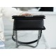 Chanel Leboy Large Quilted Black and Silver Small Caviar Calfskin  