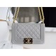 Chanel Leboy Large Quilted Grey Small Caviar Calfskin  