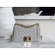 Chanel Leboy Large Quilted Grey Small Caviar Calfskin  