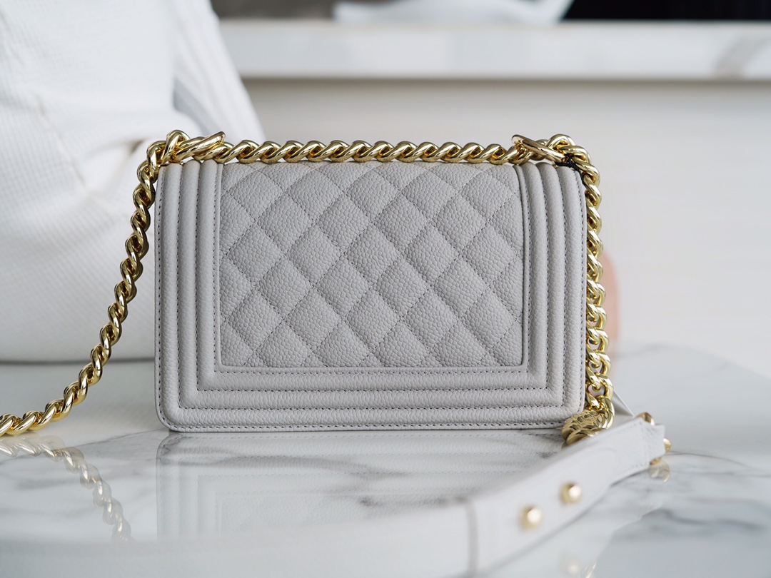 Chanel Leboy Large Quilted Grey Small Caviar Calfskin  