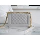 Chanel Leboy Large Quilted Grey Small Caviar Calfskin  