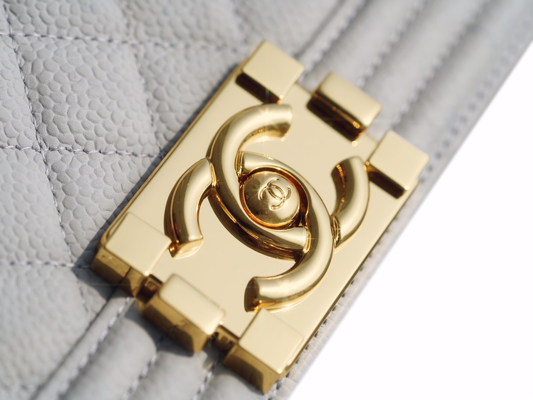 Chanel Leboy Large Quilted Grey Small Caviar Calfskin  