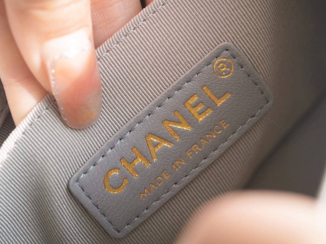 Chanel Leboy Large Quilted Grey Small Caviar Calfskin  