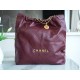 Chanel 22P 22 Bag Large Wine Red  