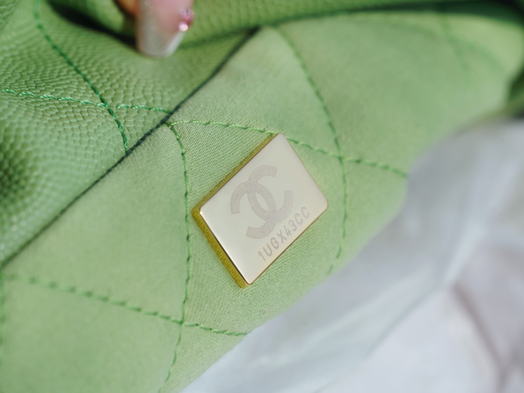 Chanel 23c 22 Bag Avocado Green Medium Calfskin  