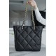 Chanel 22B 19 Bag Tote Black and Silver Small Lambskin  