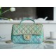 Chanel 2022 Top Handle CF Mini Gradient Green Mini CF Top Handle  