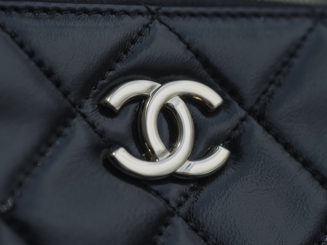 Chanel 22A Glossy Calfskin Backpack Black Glossy Calfskin  