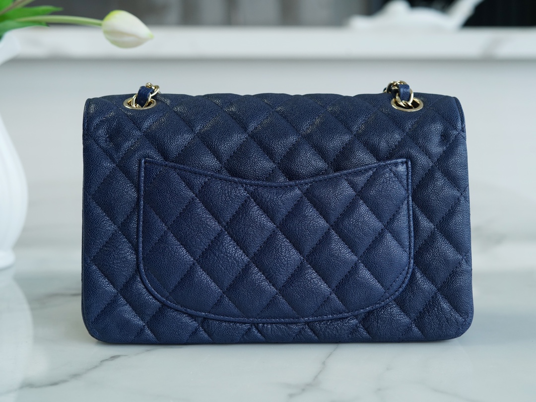 CF Classic Flap Washed Calfskin Small Starry Blue  