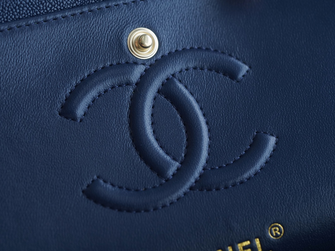 CF Classic Flap Washed Calfskin Small Starry Blue  