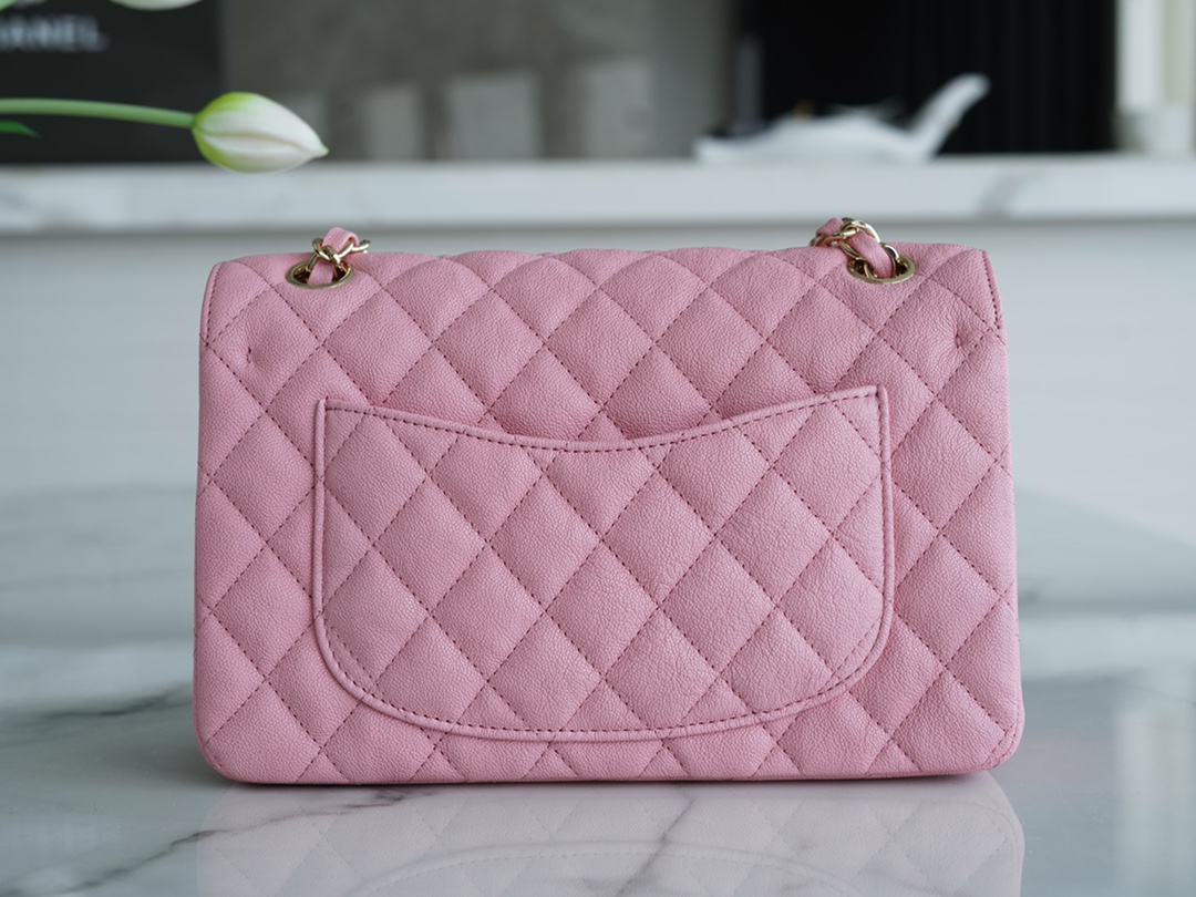 CF Classic Flap Washed Calfskin Small Sakura Pink  