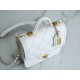 Chanel 22K Postman Tofu Bag White Fine Grain Calfskin  