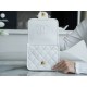 Chanel 22K Postman Tofu Bag White Fine Grain Calfskin  