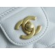 Chanel 22K Postman Tofu Bag White Fine Grain Calfskin  