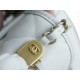 Chanel 22K Postman Tofu Bag White Fine Grain Calfskin  