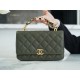 Chanel 22K Chain Bag Cuban Green Lizard-Print Calfskin  