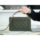 Chanel 22K Chain Bag Cuban Green Lizard-Print Calfskin  