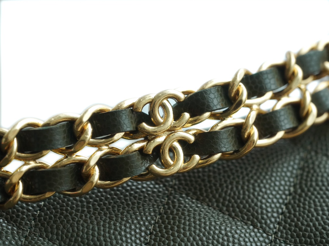 Chanel 22K Chain Bag Cuban Green Lizard-Print Calfskin  