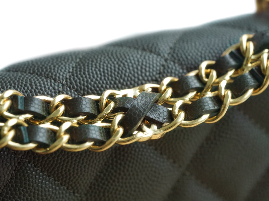 Chanel 22K Chain Bag Cuban Green Lizard-Print Calfskin  