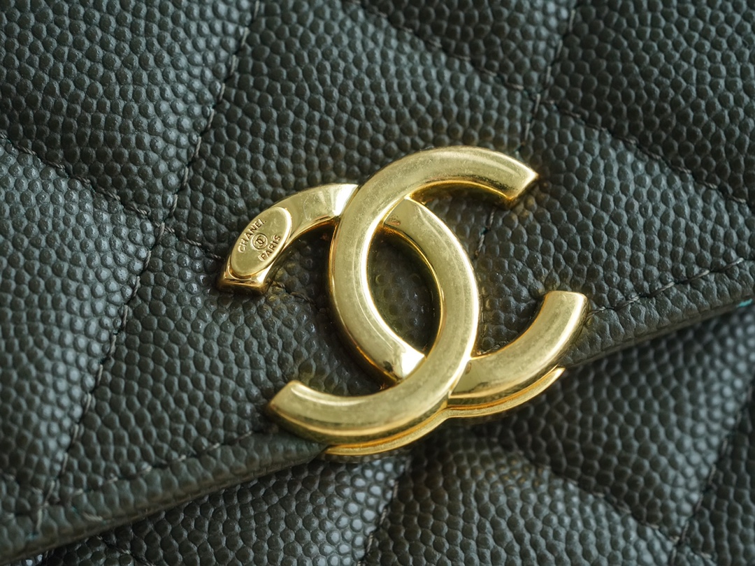 Chanel 22K Chain Bag Cuban Green Lizard-Print Calfskin  