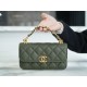 Chanel 22K Chain Mini Phone Bag Cuban Green Lizard-Print Calfskin  