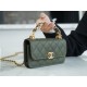 Chanel 22K Chain Mini Phone Bag Cuban Green Lizard-Print Calfskin  