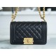 Chanel Leboy Black and Gold Small Lambskin  