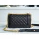 Chanel Leboy Black and Gold Small Lambskin  