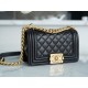 Chanel Leboy Black and Gold Small Lambskin  