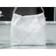 Chanel 22P 22 Bag White and Silver with Black Line  