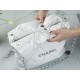 Chanel 22P 22 Bag White and Silver with Black Line  