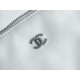 Chanel 22P 22 Bag White and Silver with Black Line  