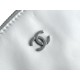 Chanel 22P 22 Bag Medium White and Silver with Black Line  