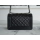 Chanel Leboy Black and Silver Small Lambskin  