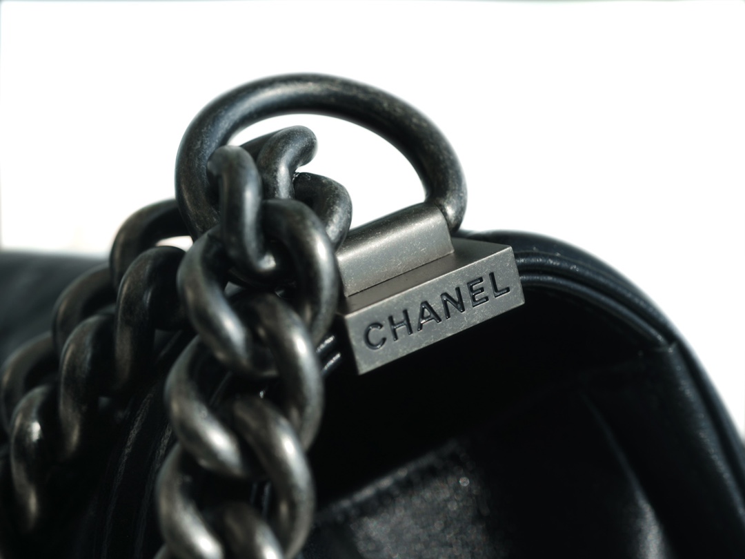 Chanel Leboy Black and Silver Small Lambskin  