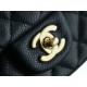 CF Mini Classic Flap Lizard-Print Calfskin Black and Gold  