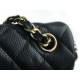 CF Mini Classic Flap Lizard-Print Calfskin Black and Gold  