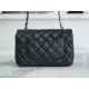 CF Mini Classic Flap Lizard-Print Calfskin Black and Silver  