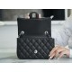 CF Mini Classic Flap Lizard-Print Calfskin Black and Silver  