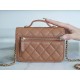 Chanel 22B Mini Postman Bag Caramel Caviar Calfskin  