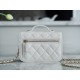 Chanel 22B Mini Postman Bag White Caviar Calfskin  