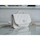 Chanel 22B Mini Postman Bag White Caviar Calfskin  