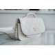 Chanel 22B Mini Postman Bag White Caviar Calfskin  