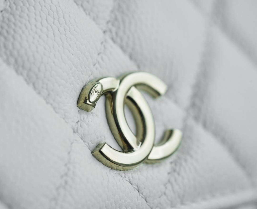 Chanel 22B Mini Postman Bag White Caviar Calfskin  