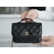 Chanel 22B Mini Postman Bag Black Caviar Calfskin  